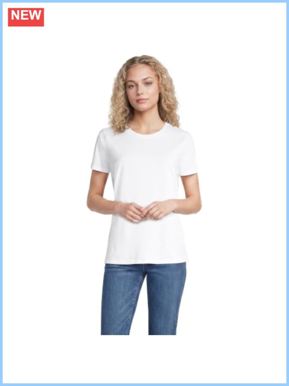 Lands' End Women's Supima Cotton Crew Neck Tee Relaxed Fit
